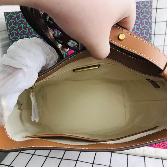 Nwt Tory Burch aged cameo miller hobo authentic - Picture 8 of 10